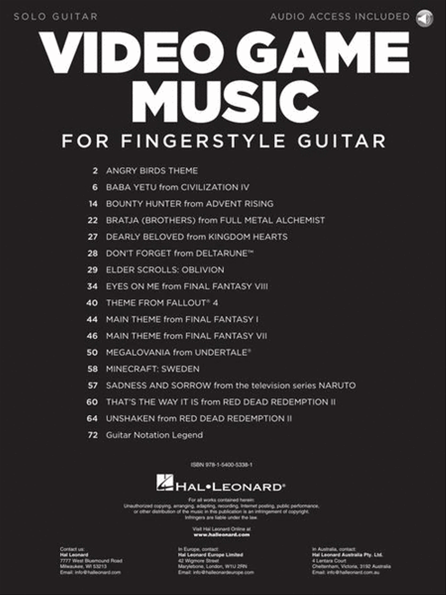 Video Game Music Video Game Music Guitar Tablature scores gallery preview page 3