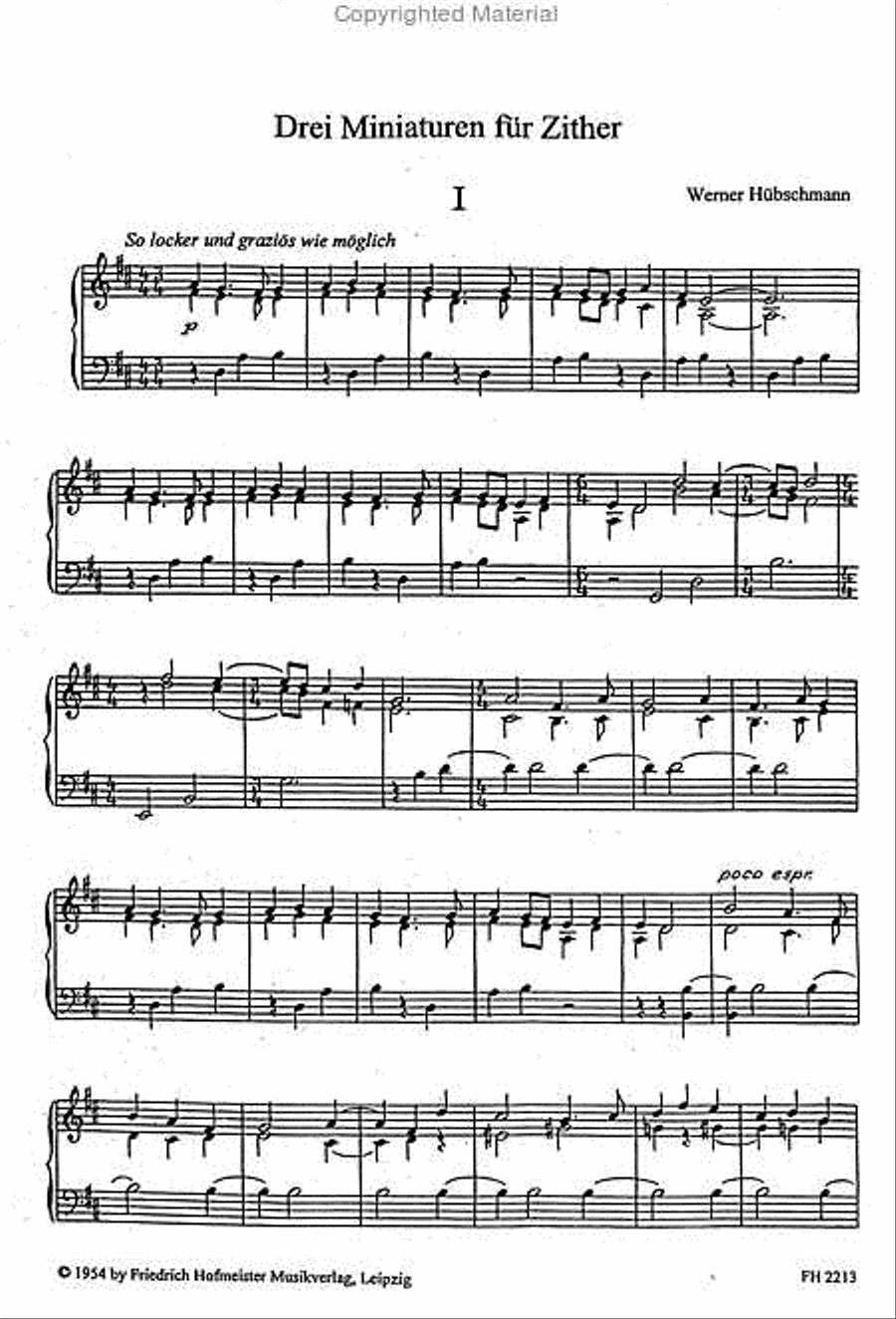 Drei Miniaturen für Zither Zither scores gallery preview page 2