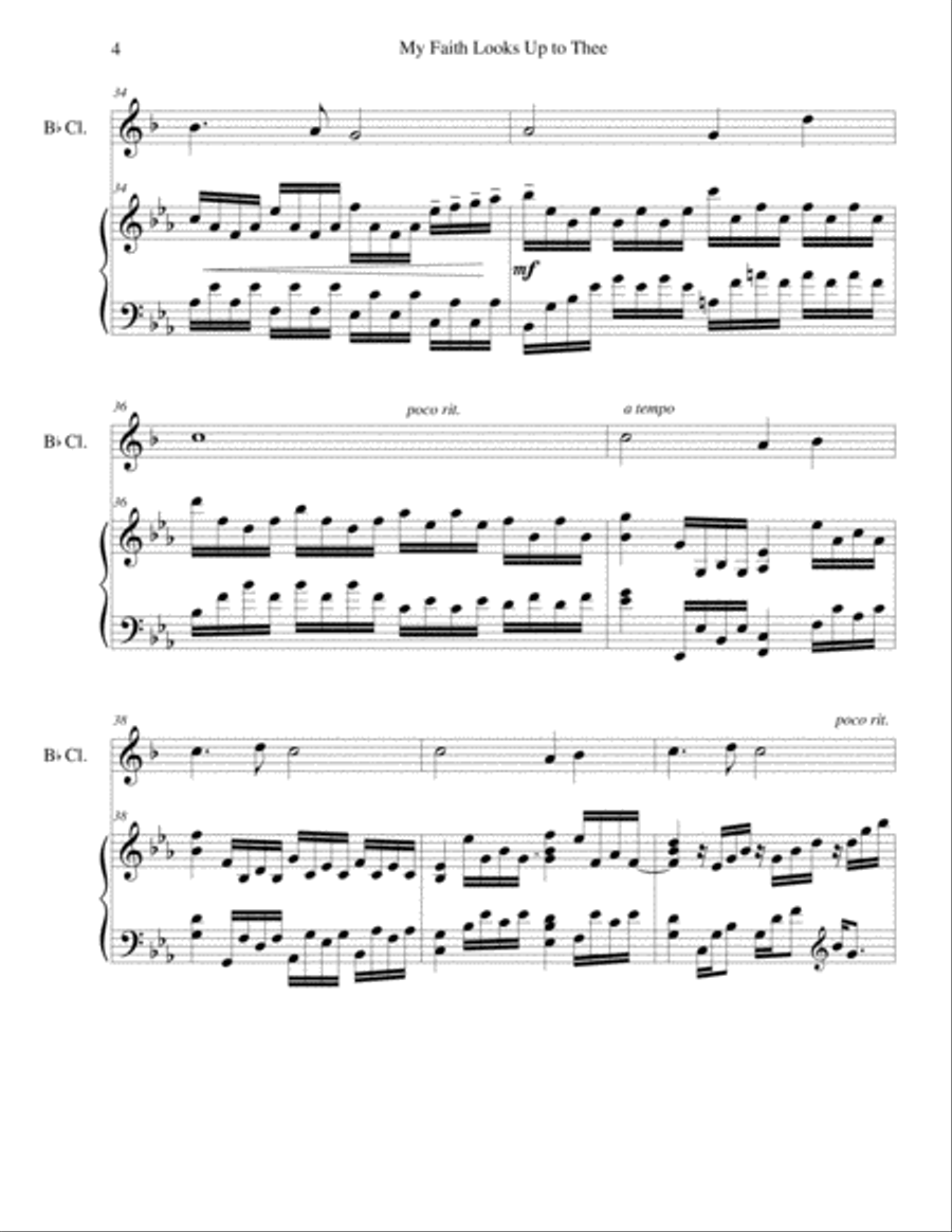 My Faith Looks Up to Thee (clarinet/piano), arr. Brenda Portman Clarinet Solo scores gallery preview page 4