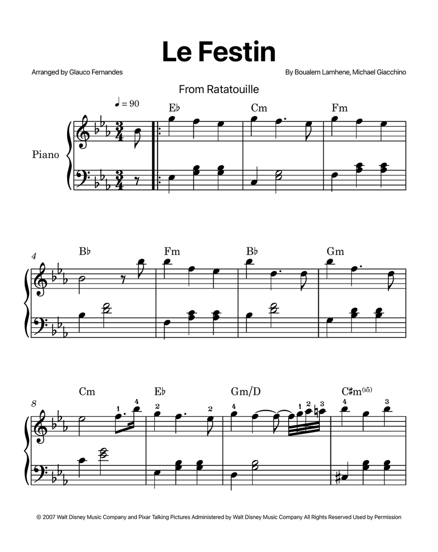Le Festin Piano Solo scores gallery preview page 1