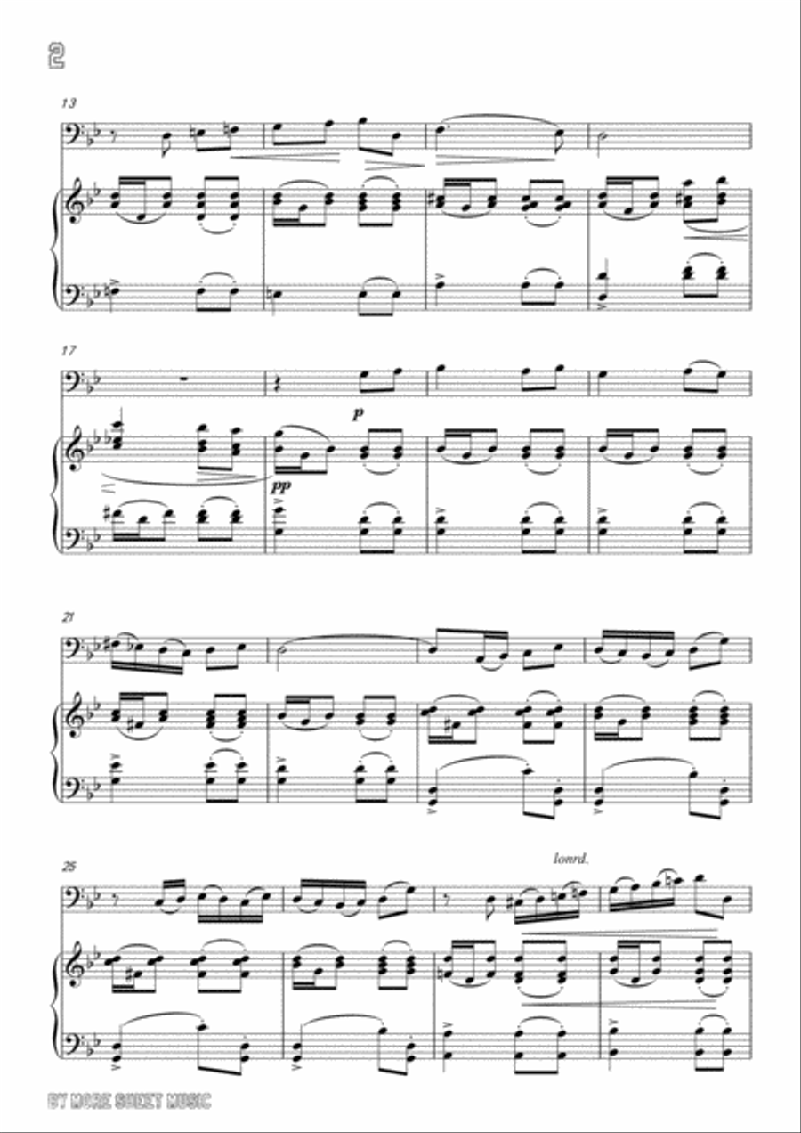 Bizet-Adieux de l'hôtesse arabe,for Cello and Piano Voice scores gallery preview page 4