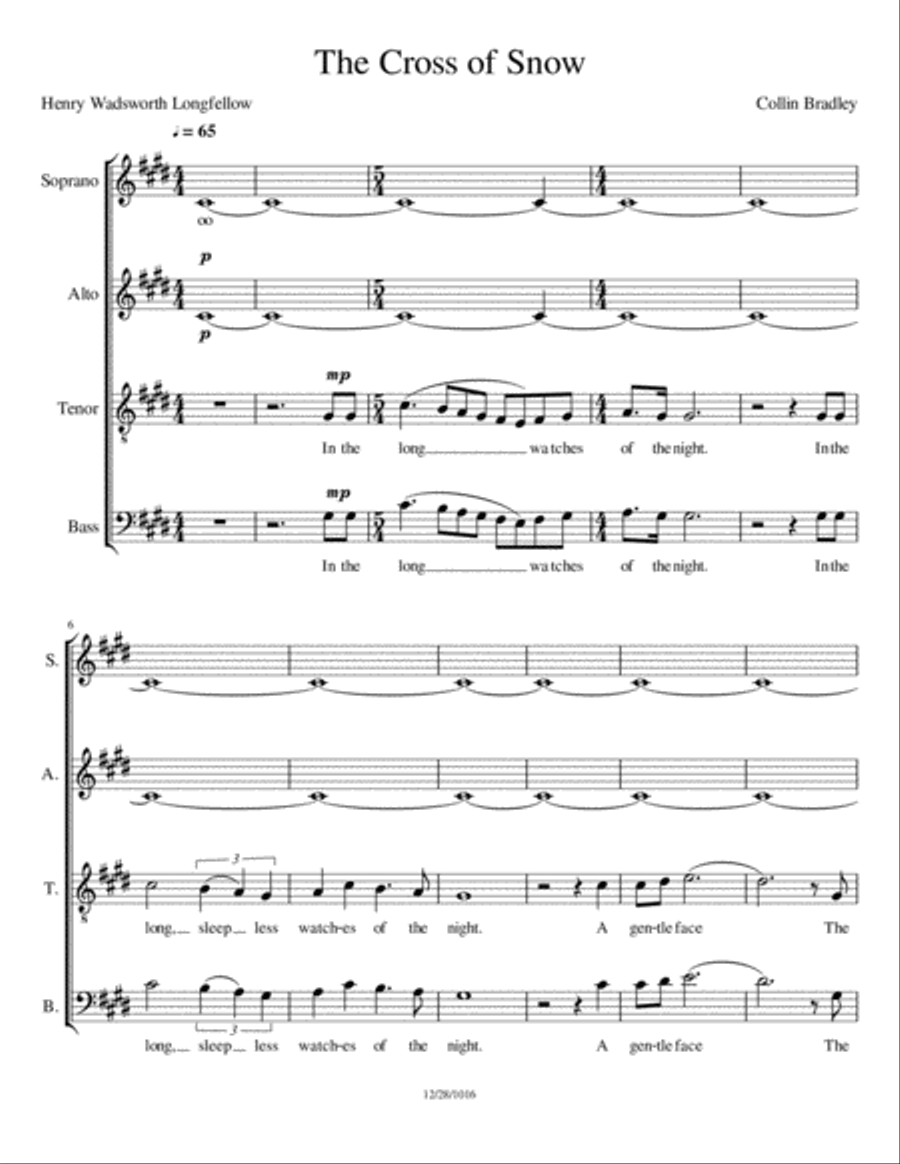The Cross of Snow 4-Part scores gallery preview page 1