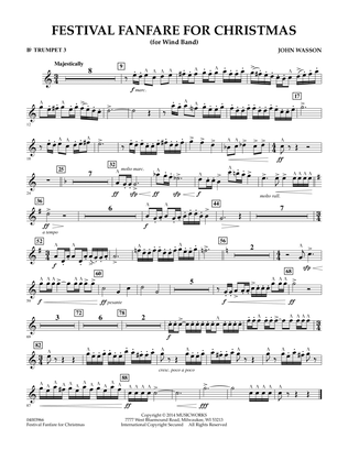 Festival Fanfare for Christmas (for Wind Band) - Bb Trumpet 3