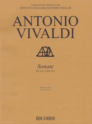 Book cover for Sonatas, RV 815 and RV 816