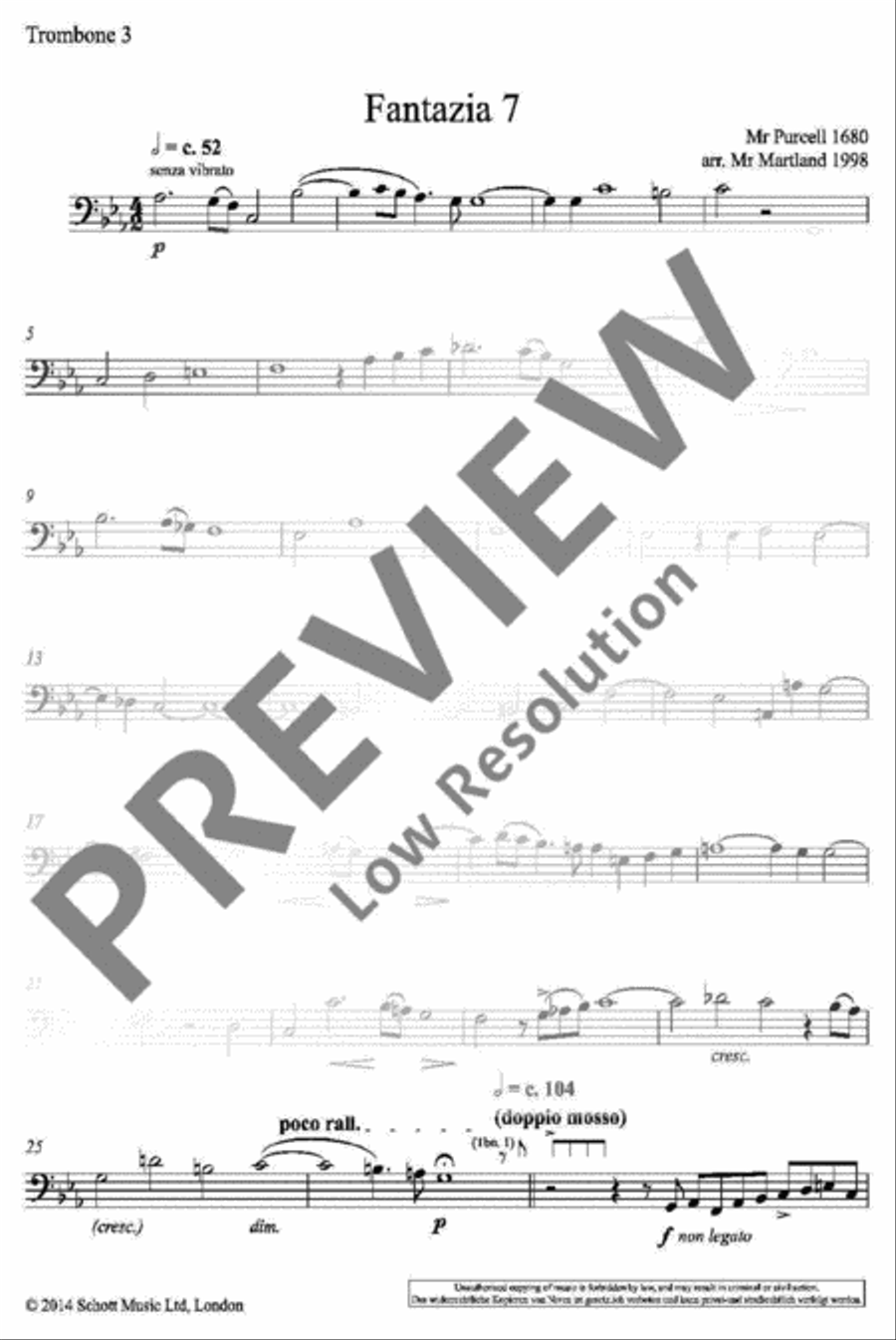 Fantazia 7 Trombone Quartet scores gallery preview page 12