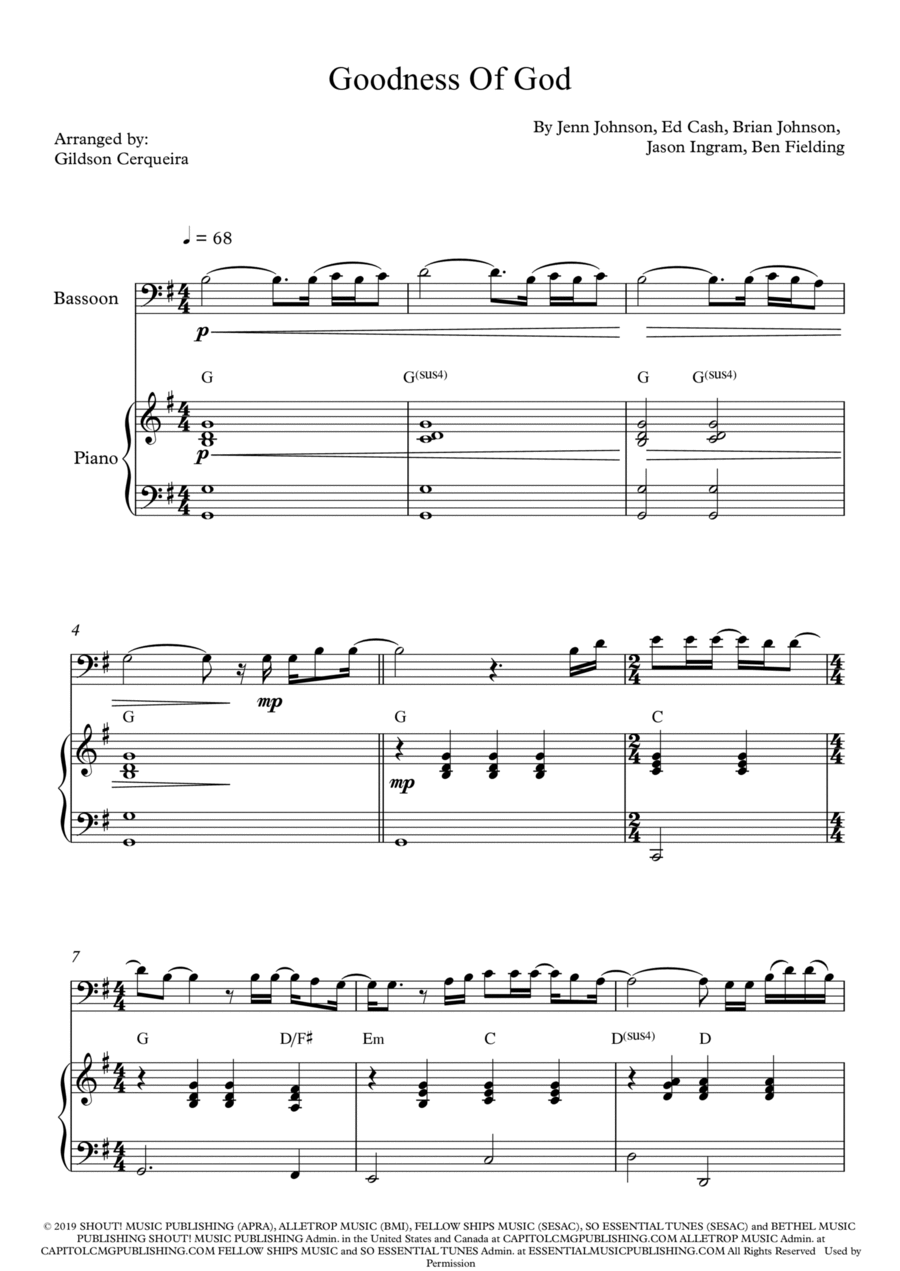 Goodness Of God Chamber Music scores gallery preview page 1