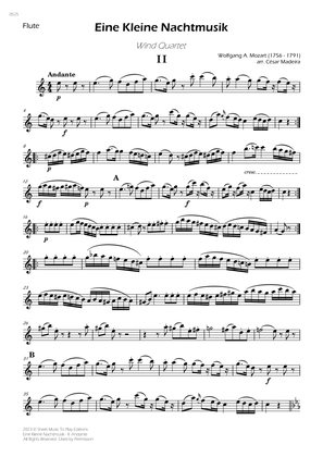 Eine Kleine Nachtmusik (2 mov.) - Woodwind Quartet (Individual Parts)