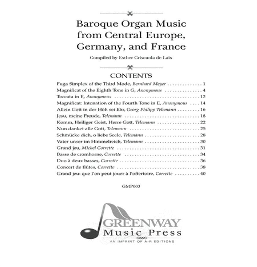Baroque Organ Music from Central Europe, Germany, and France Organ scores gallery preview page 2