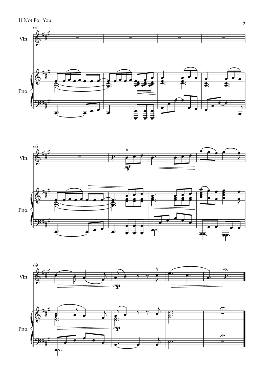 If Not For You Violin Solo scores gallery preview page 5