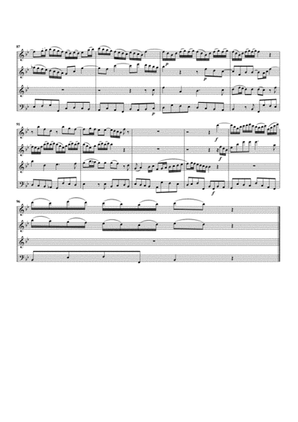 Aria: Ja, ja, ich halte Jesum feste from cantata BWV 157 (arrangement for 4 recorders)