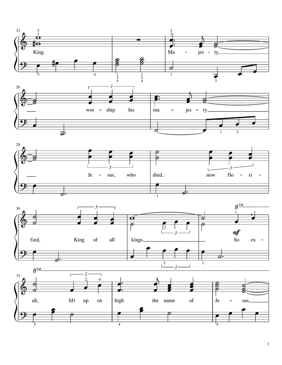 Majesty Easy Piano scores gallery preview page 3