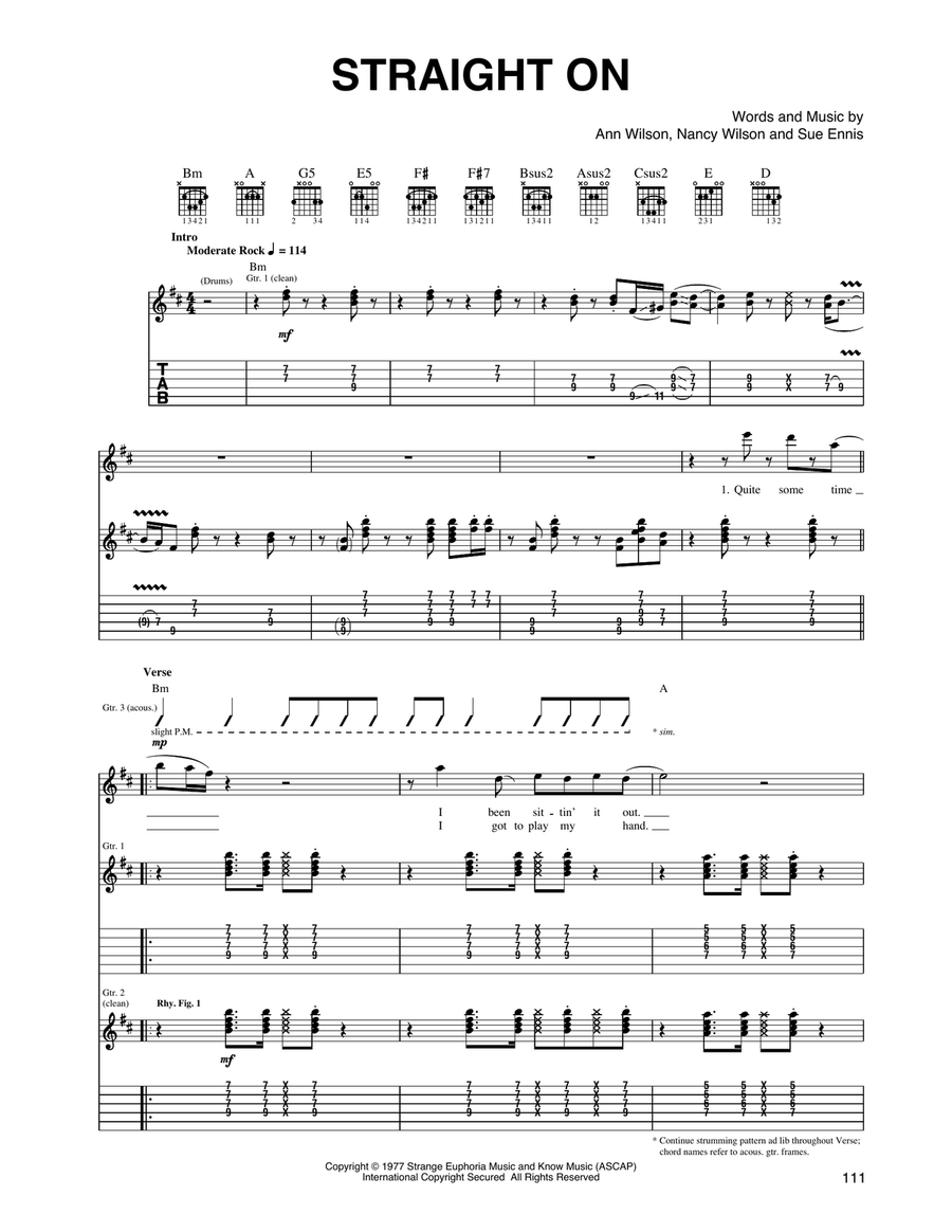 Straight On Straight On Acoustic Guitar scores gallery preview page 1