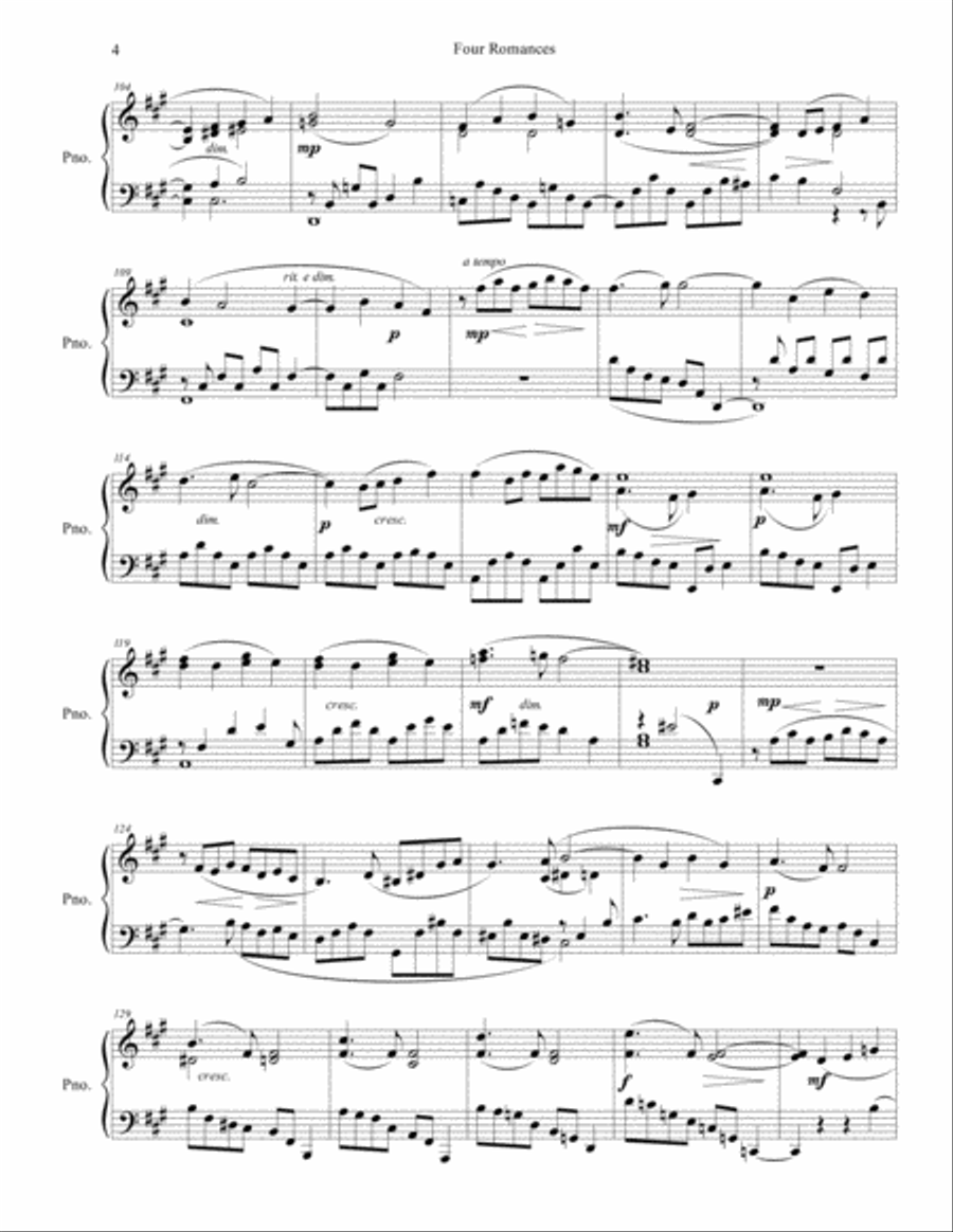Four Romances, Op. 138 Piano Solo scores gallery preview page 4