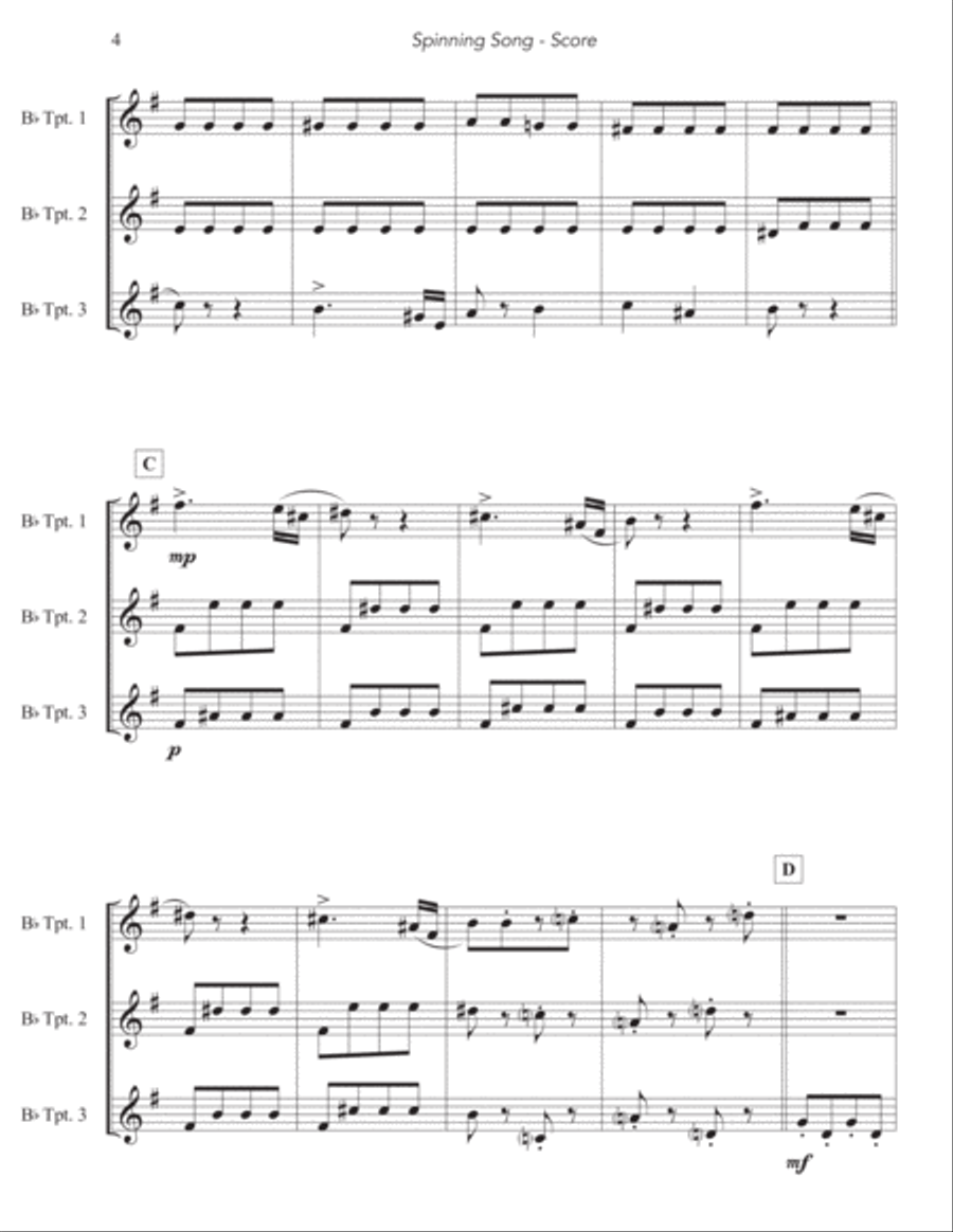 Spinning Song Brass Ensemble scores gallery preview page 5