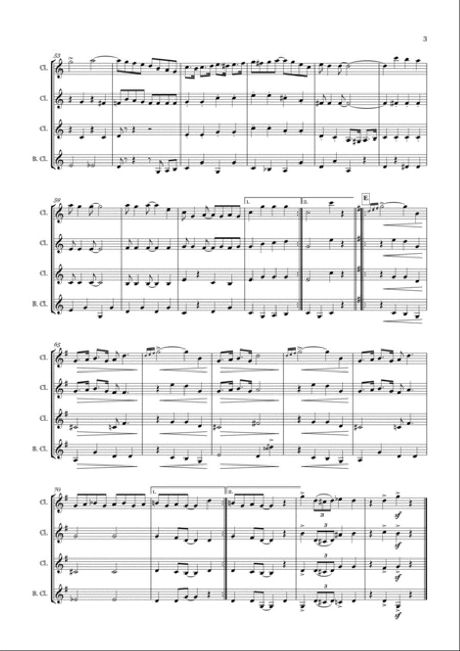 Trouville Canter Foxtrot for Clarinet Quartet Clarinet Quartet scores gallery preview page 3