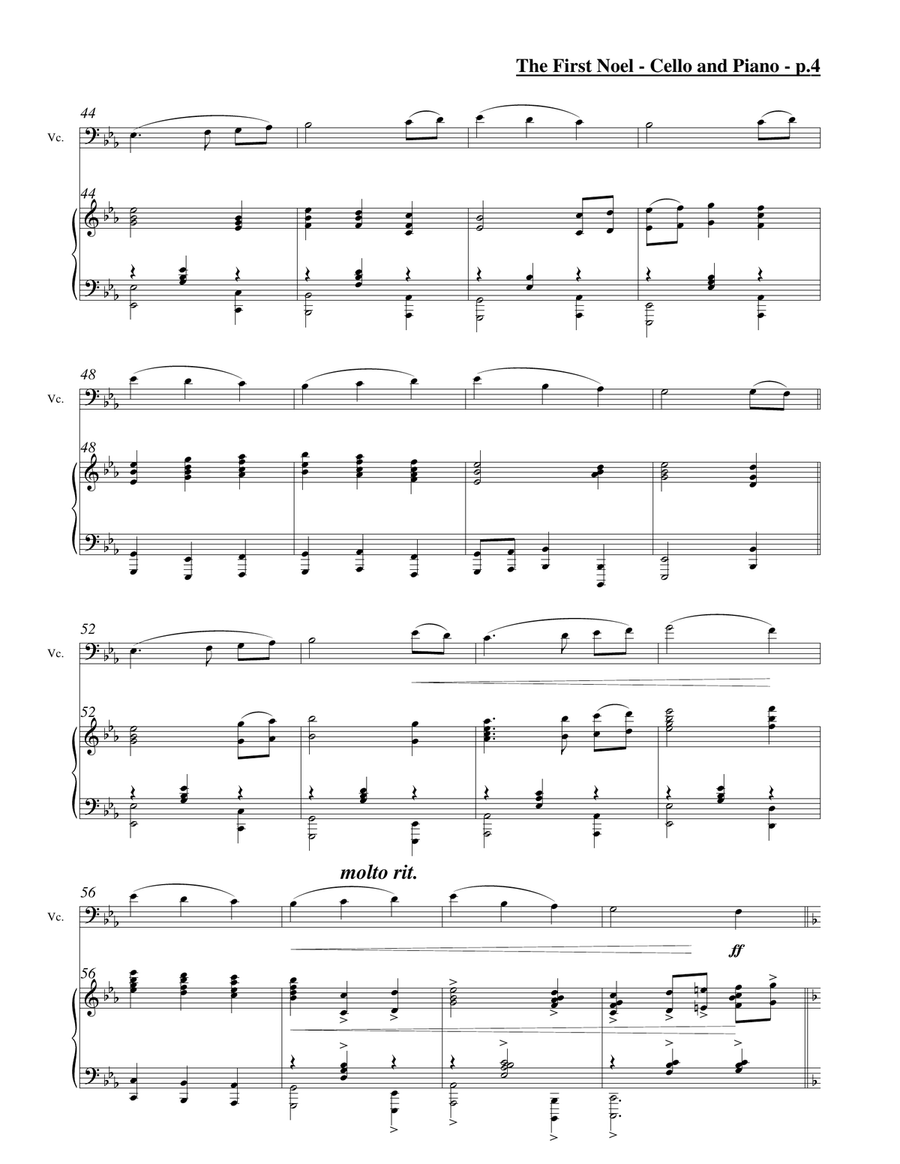 The First Noel (Solo Cello & Piano) The First Noel (Solo Cello & Piano) Piano scores gallery preview page 5