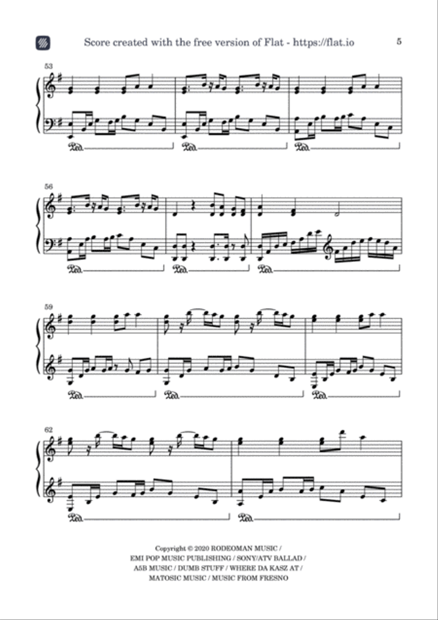 Mean It Mean It Easy Piano scores gallery preview page 5