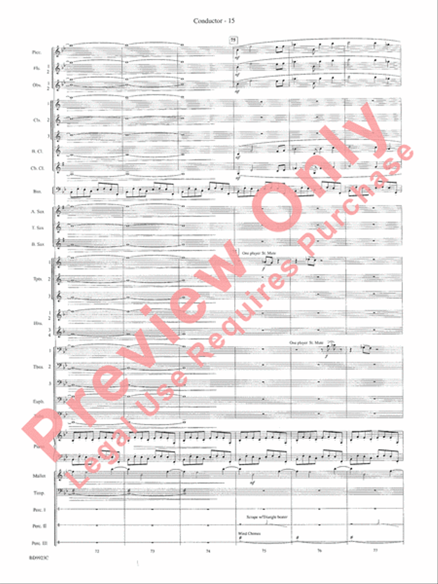 The Winds of Poseidon (from The Odyssey (Symphony No. 2)) Concert Band scores gallery preview page 19
