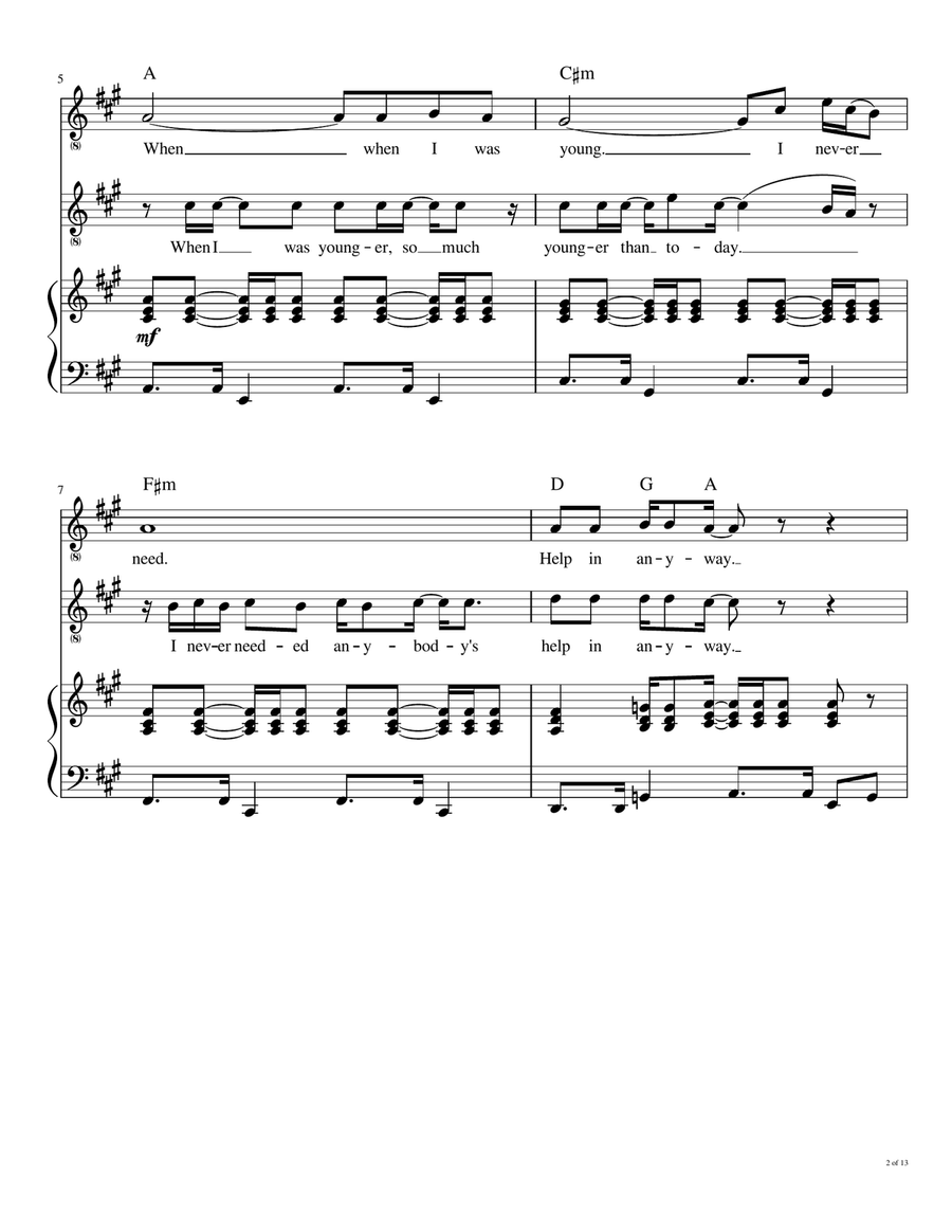 Help! Help! Voice scores gallery preview page 3