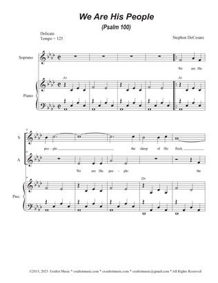 We Are His People (Psalm 100) (Duet for Soprano and Alto solo)