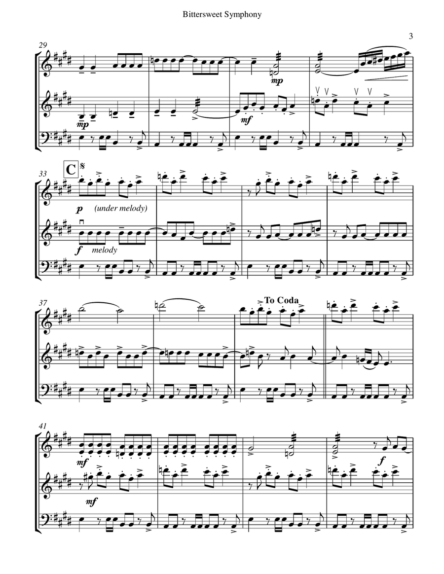Bittersweet Symphony String Trio scores gallery preview page 4