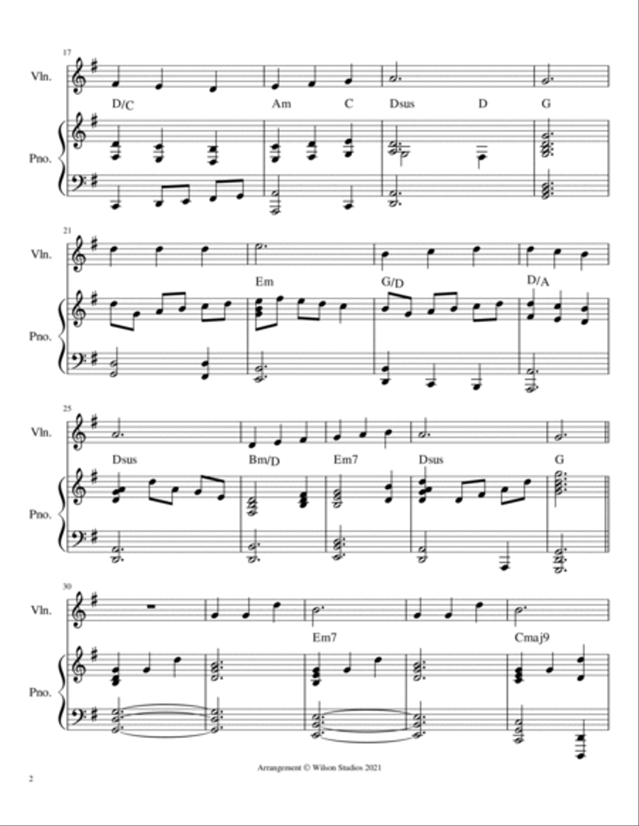 Praise to the Lord, the Almighty--violin solo Violin Solo scores gallery preview page 2