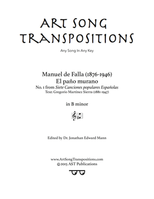 DE FALLA: El paño moruno (transposed to B minor)