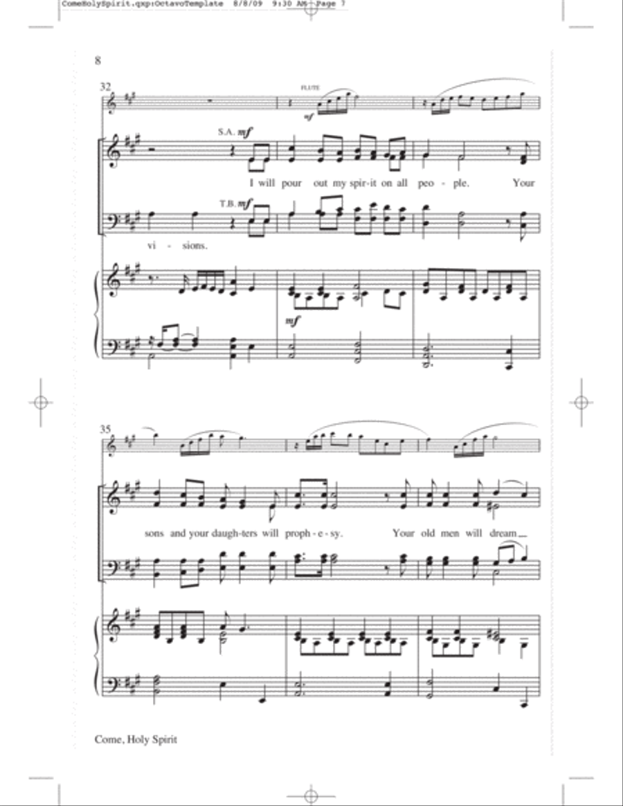 Come, Holy Spirit - SATB 4-Part scores gallery preview page 8
