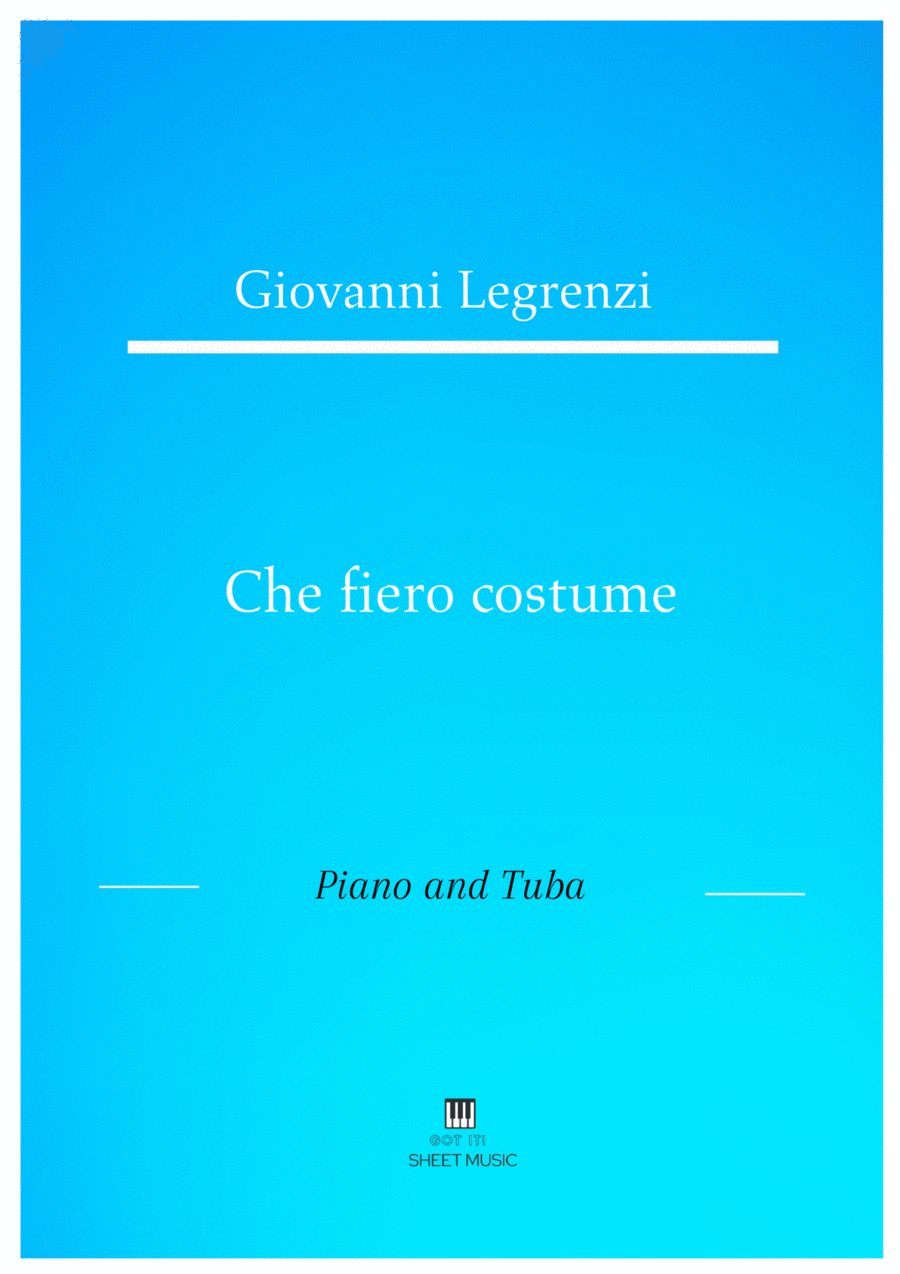 Legrenzi - Che fiero costume (Piano and Tuba) Small Ensemble scores gallery preview page 1