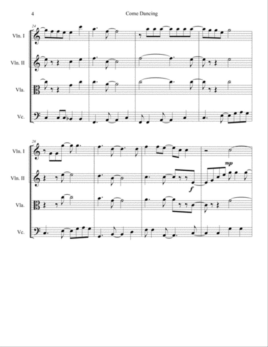 Come Dancing Come Dancing String Quartet scores gallery preview page 4