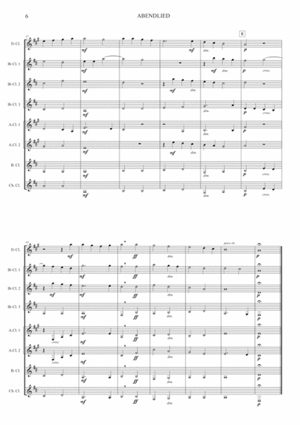 Abendlied, Clarinet Choir, Op.69, No.3 image number null