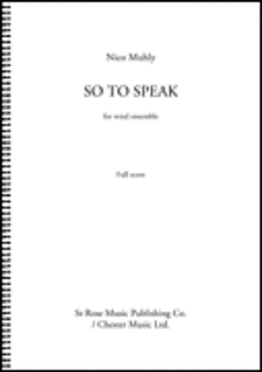 Book cover for So To Speak