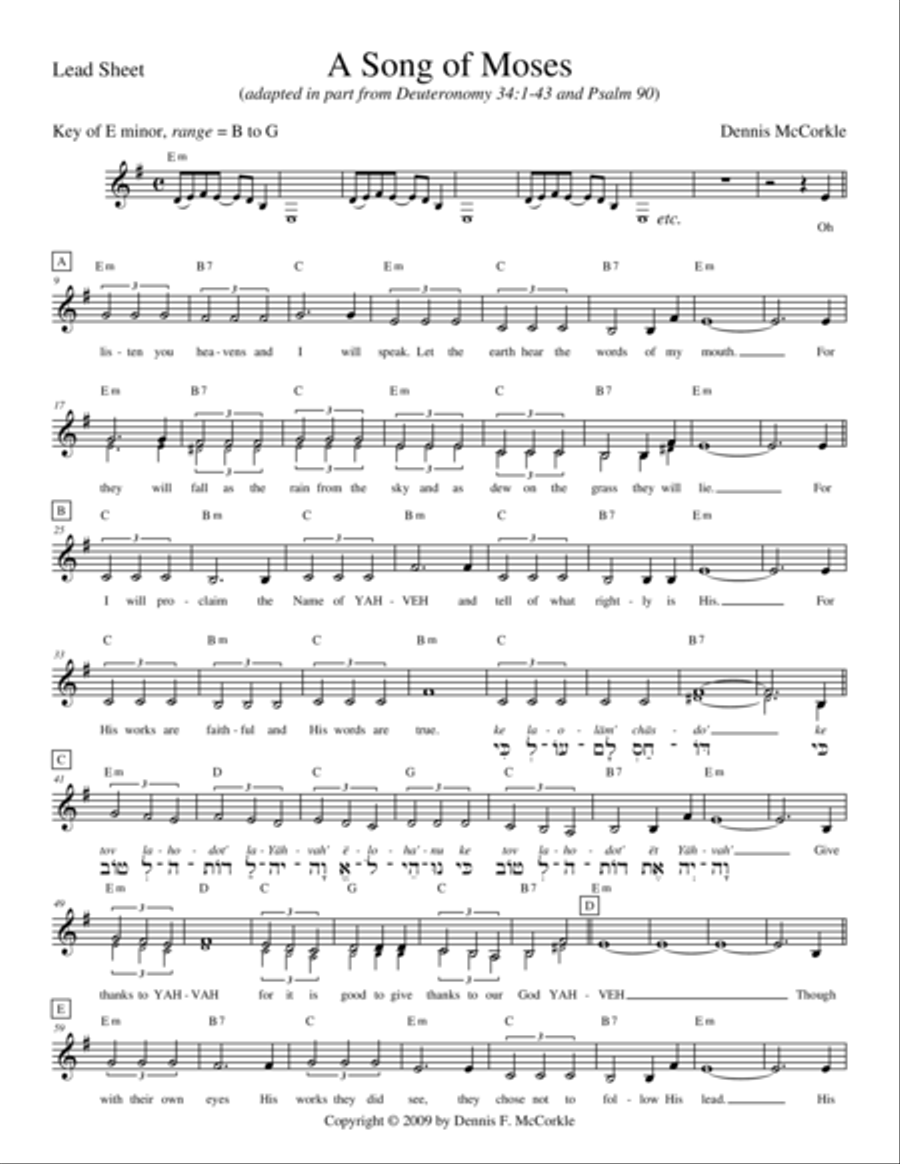 A Song of Moses Voice Solo scores gallery preview page 1