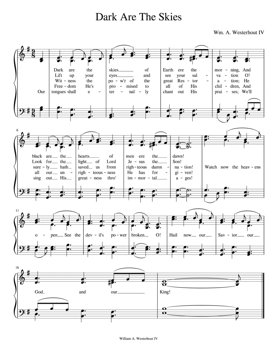 Dark Are The Skies Dark Are The Skies Voice scores gallery preview page 1