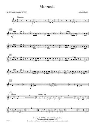 Manzanita: B-flat Tenor Saxophone