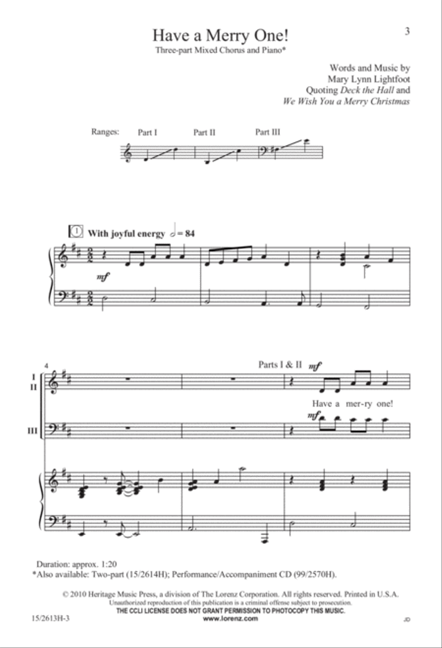 Have a Merry One! 3-Part scores gallery preview page 4