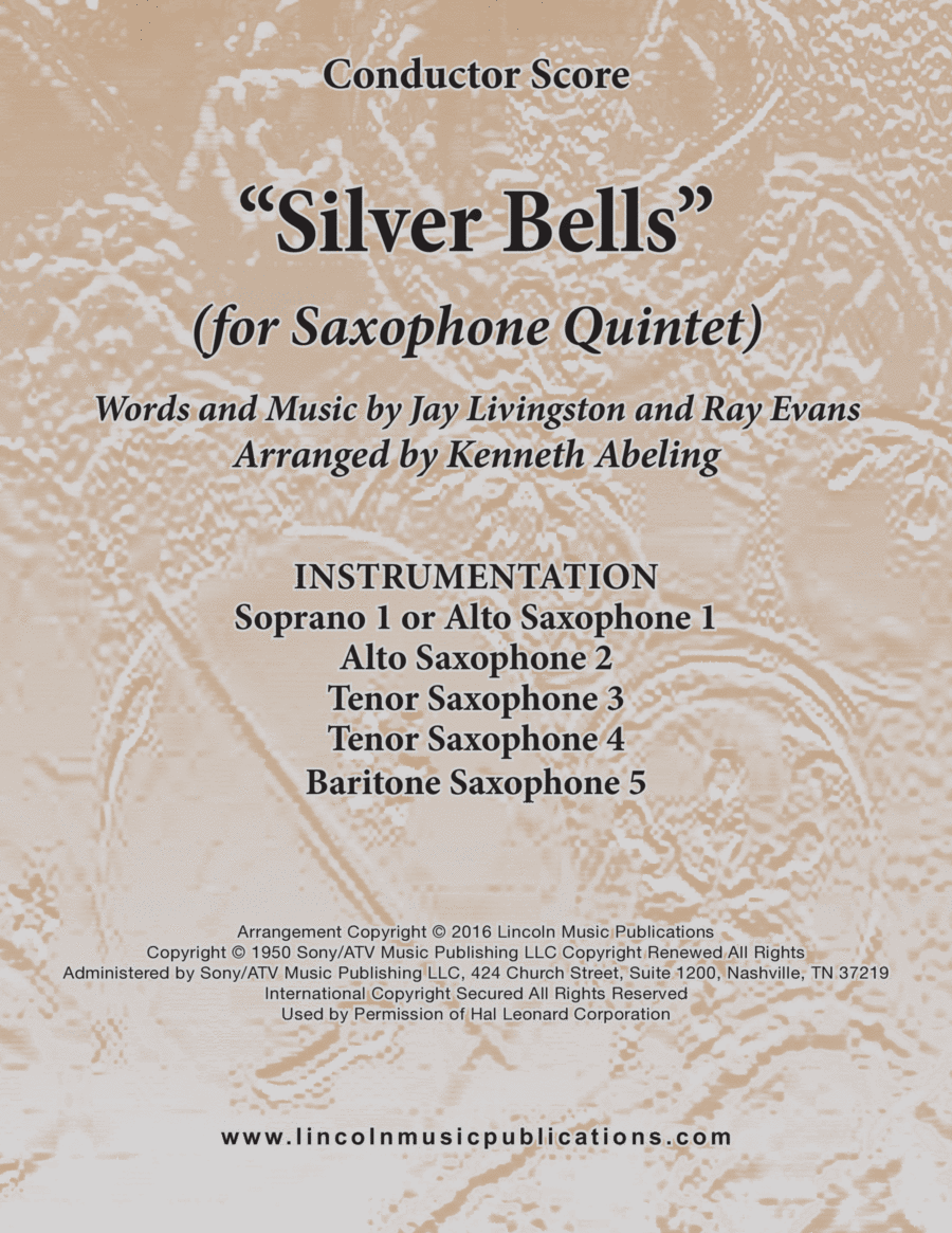 Silver Bells Saxophone Quintet scores gallery preview page 1