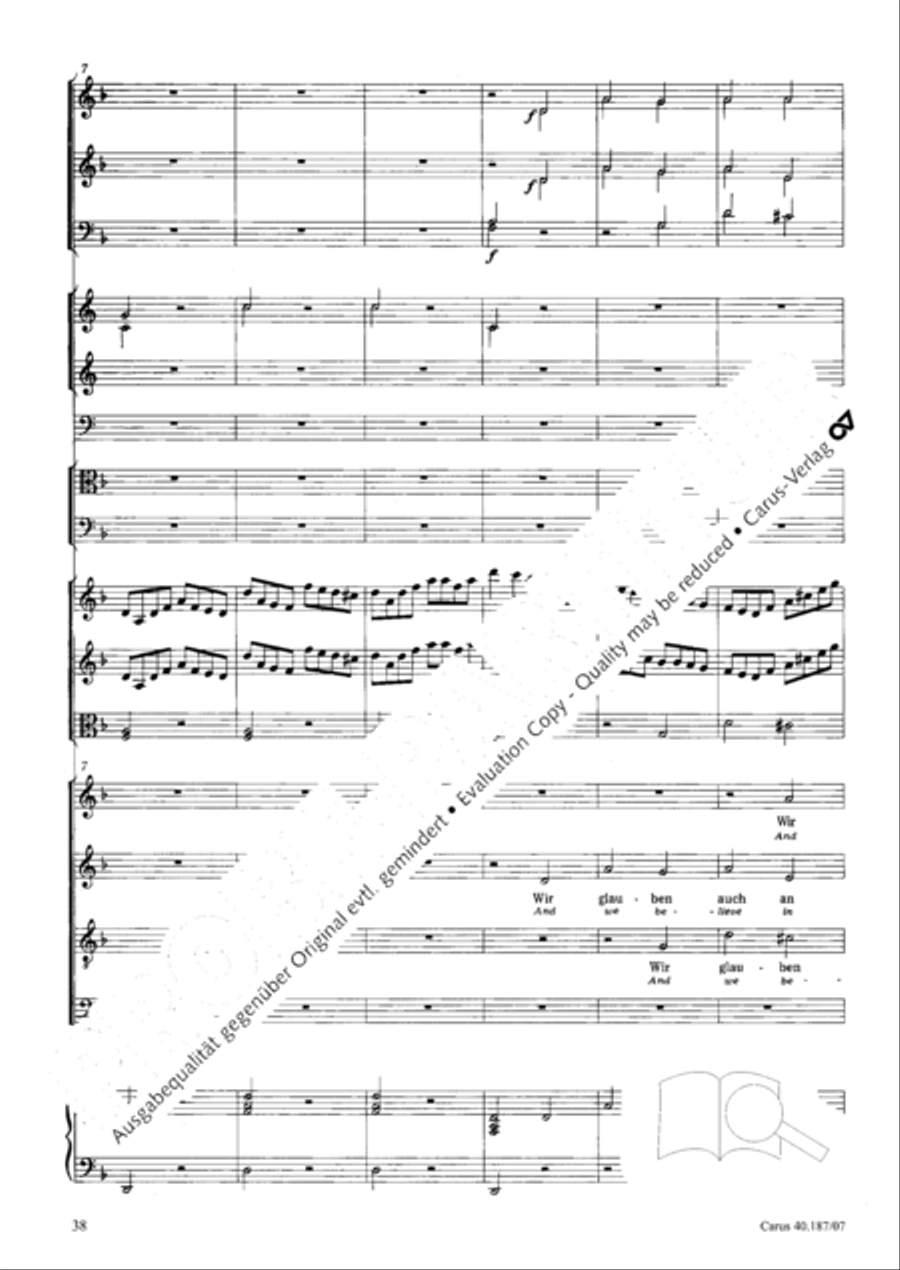 We all believe in one true God (Wir glauben all an einen Gott) 4-Part scores gallery preview page 39