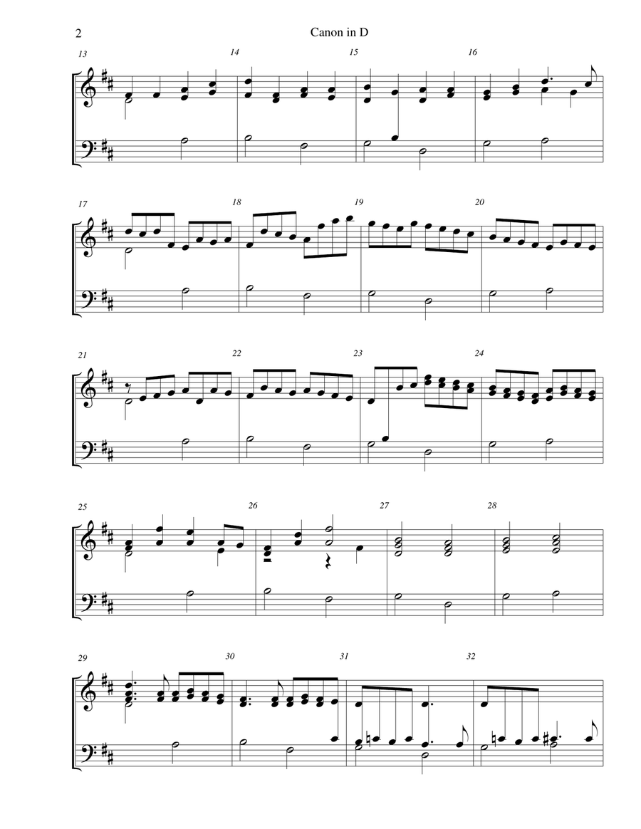 Pachelbel's Canon in D - for 3-octave handbell choir 3-Octaves scores gallery preview page 2