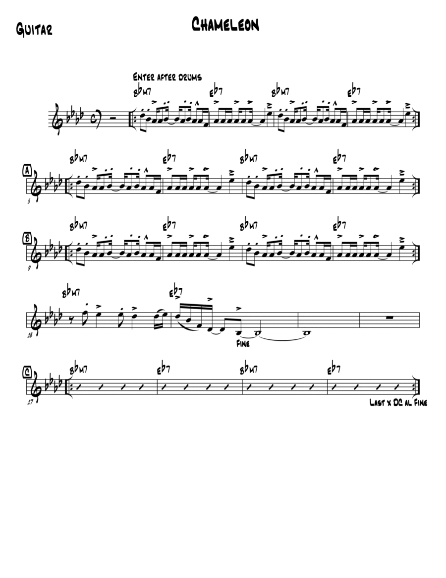 Chameleon by Herbie Hancock - Jazz Ensemble - Digital Sheet Music