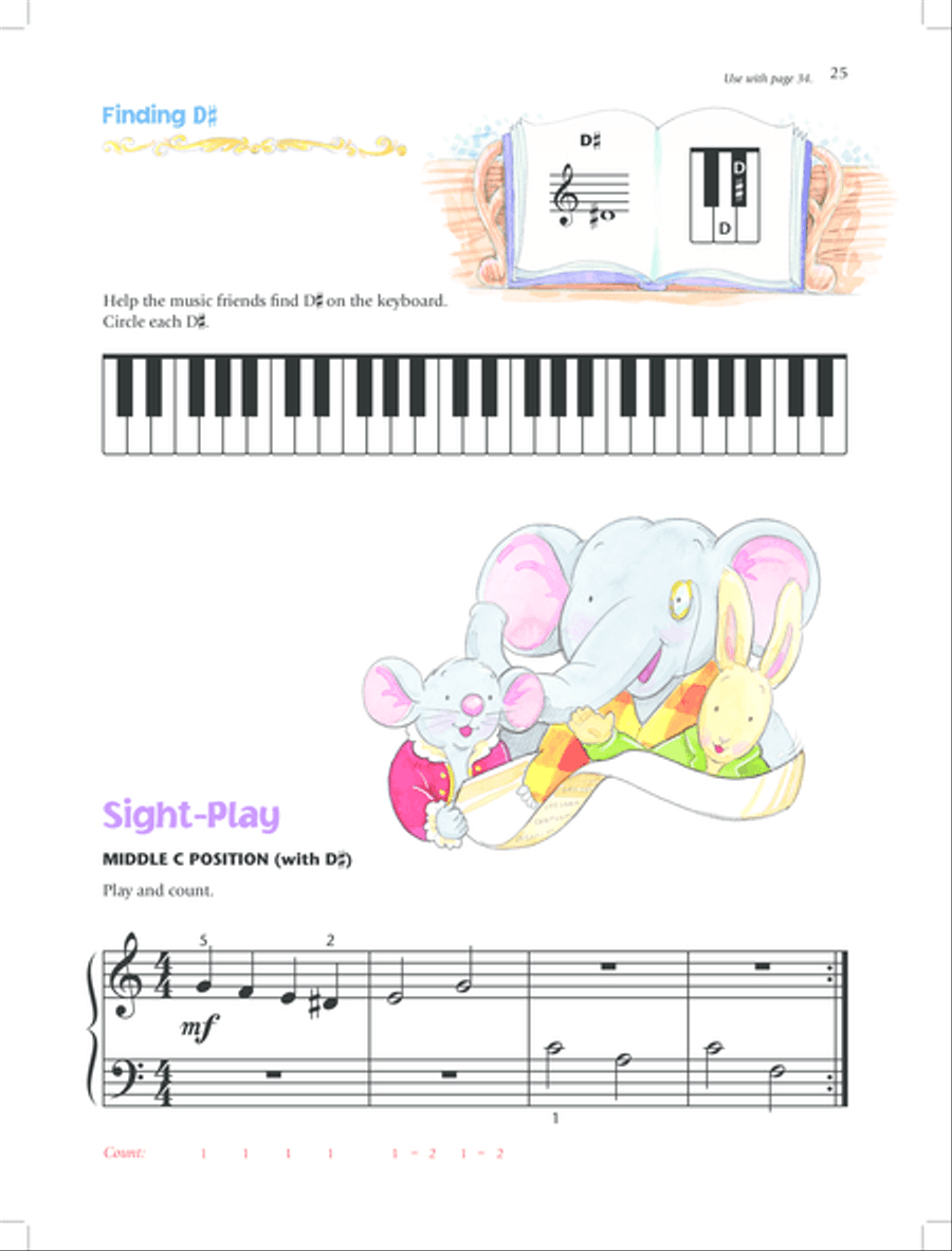 Music for Little Mozarts Notespeller & Sight-Play Book, Book 4 Piano Method scores gallery preview page 28