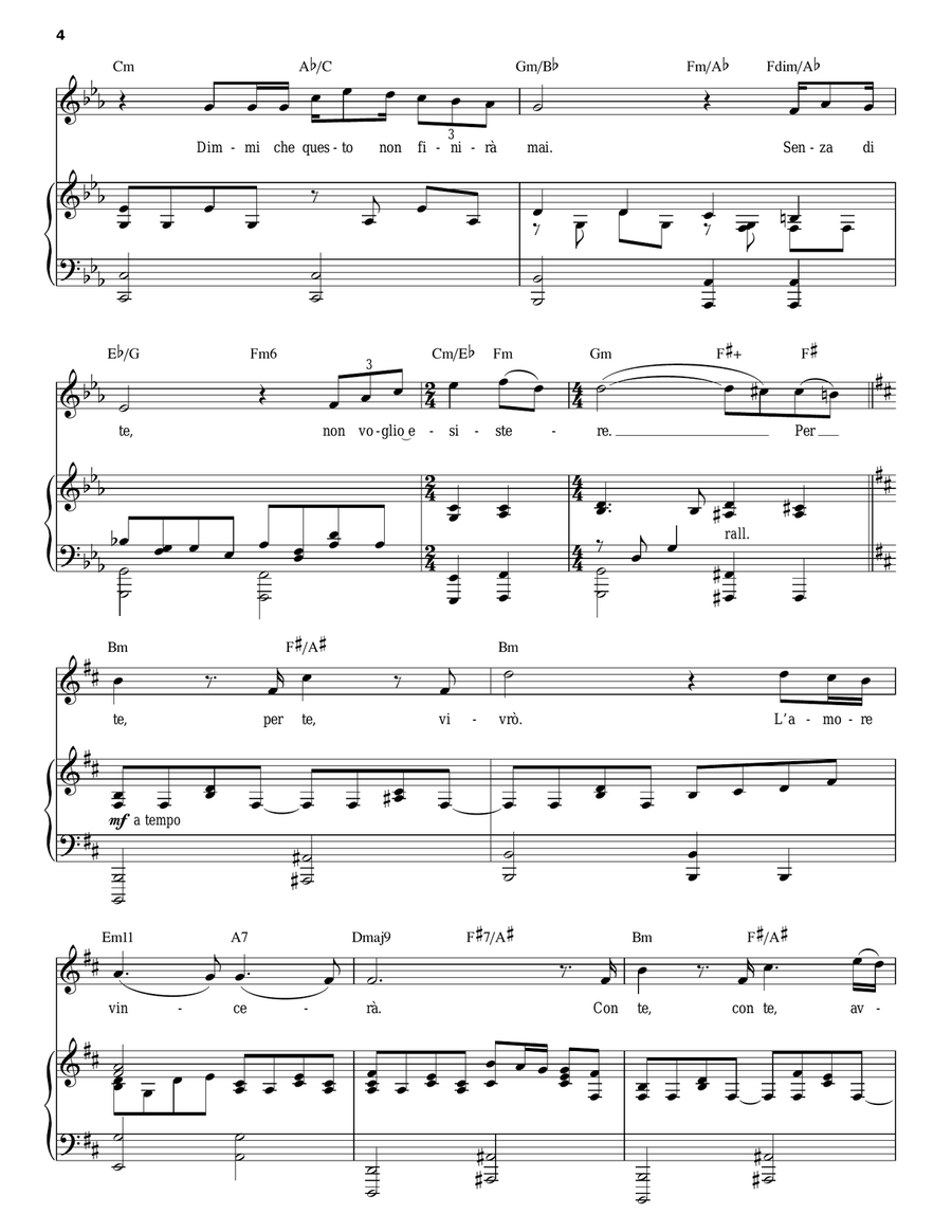 Per Te Per Te Piano, Vocal scores gallery preview page 4