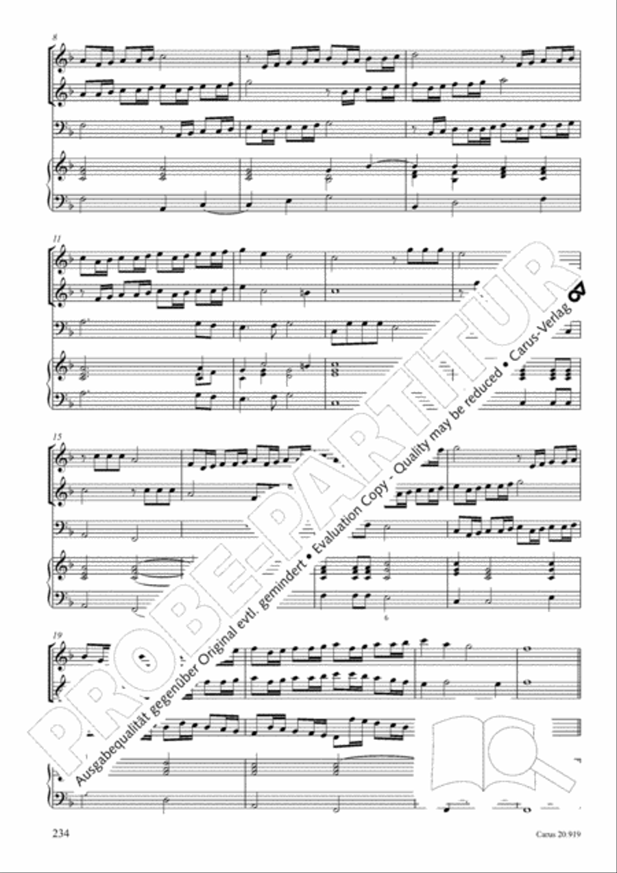 Opera varia I. Works with 1-7 parts (Complete edition, vol. 19) [Werke mit 1-7 obligaten Stimmen] Score scores gallery preview page 291