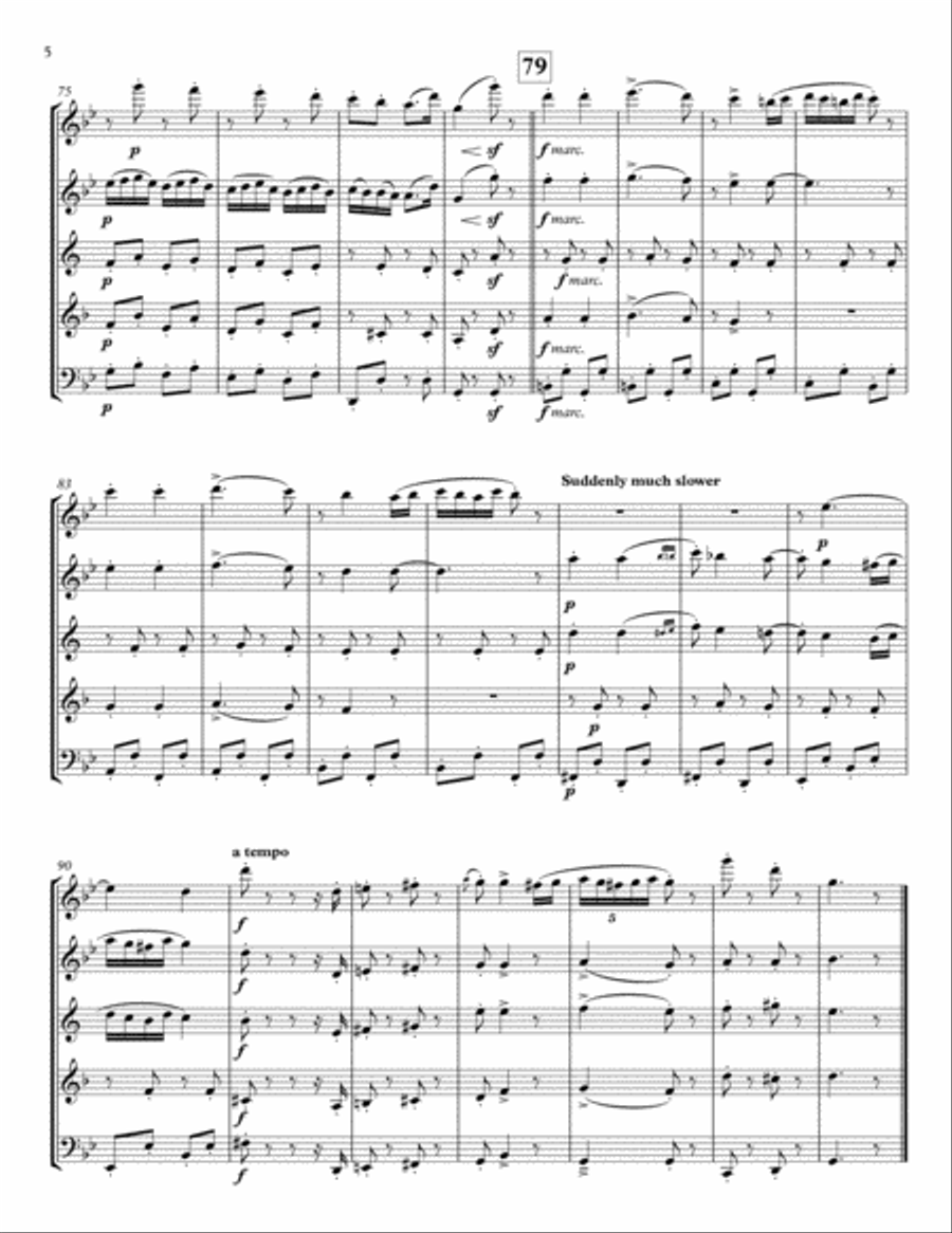 Hungarian Dance No. 5 for Woodwind Quintet Woodwind Quintet scores gallery preview page 5