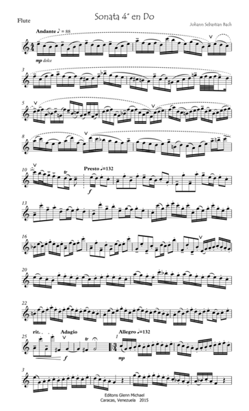 Bach Sonata 4 for flute in C image number null