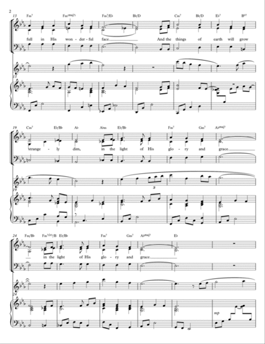 Turn Your Eyes Upon Jesus - arranged for SAB Choir, Flute and Piano 3-Part scores gallery preview page 2