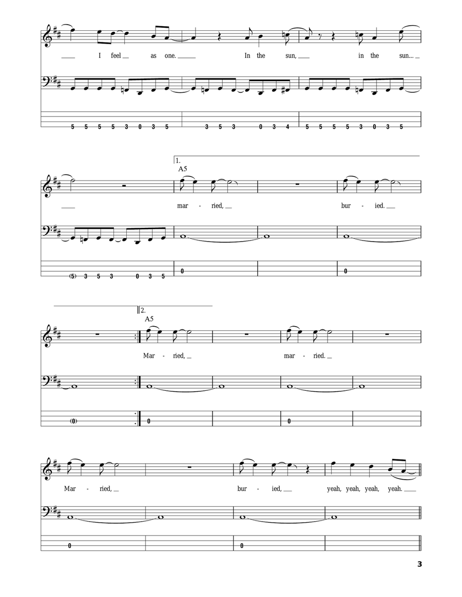 All Apologies All Apologies Bass Guitar Tablature scores gallery preview page 3