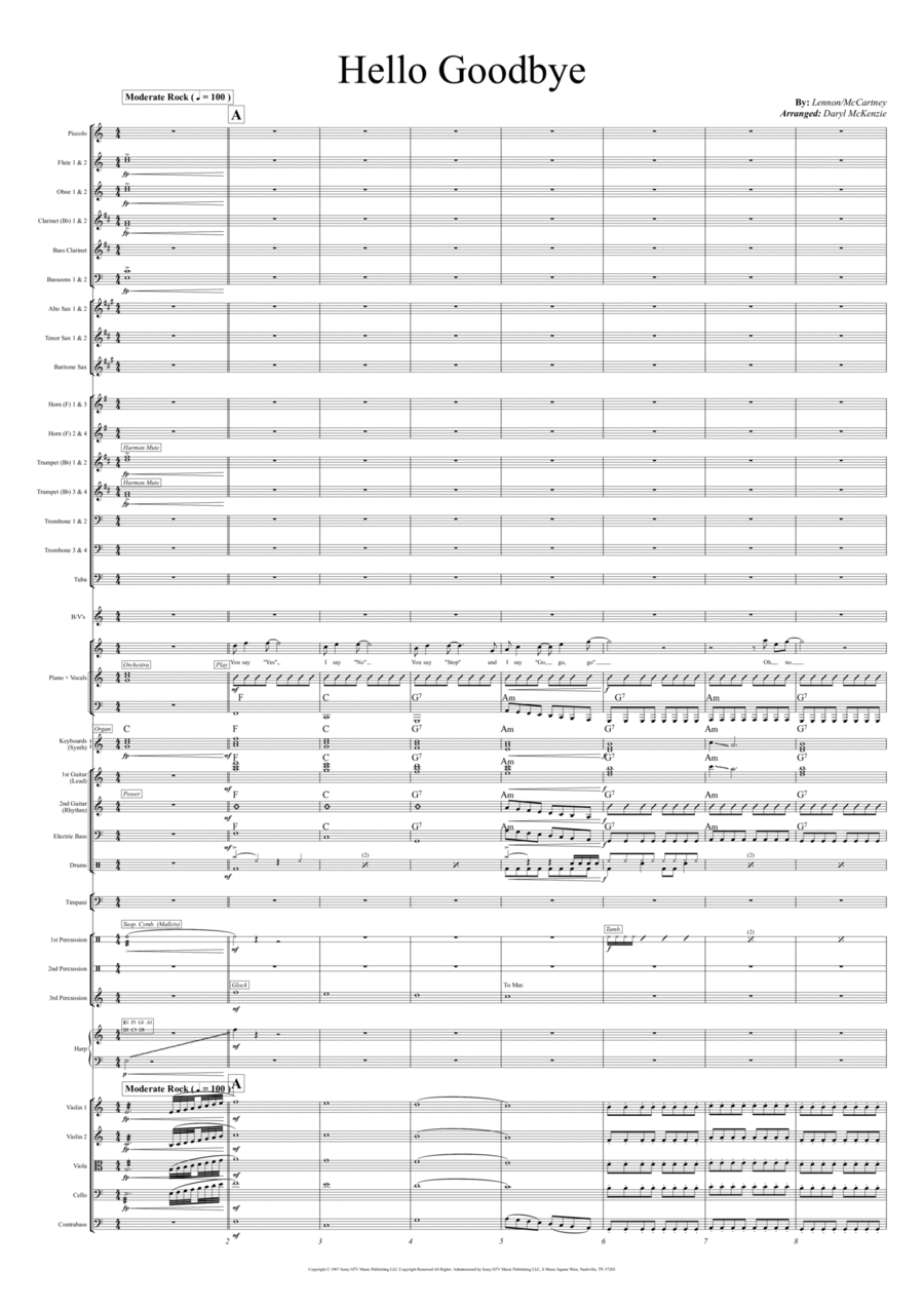 Hello, Goodbye Full Orchestra scores gallery preview page 1