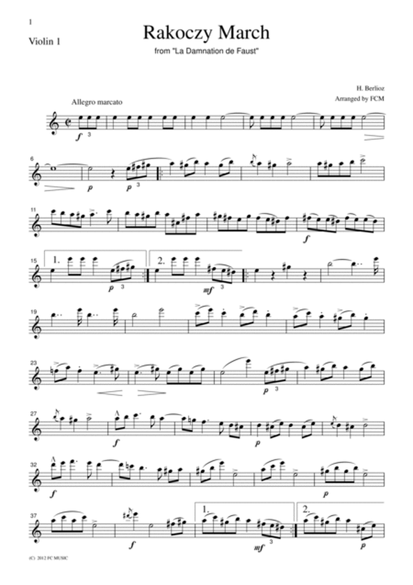Berlioz Rakoczy March, for string quartet, CB701 image number null