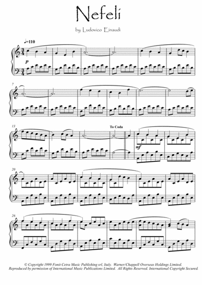 Nefeli  piano solo by Einaudi image number null